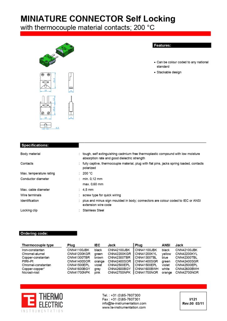 I121 Miniature Connector with Locking System