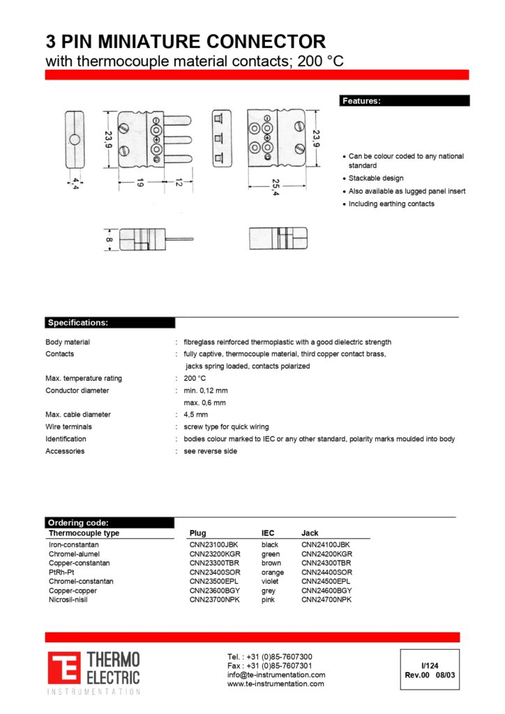 I124 3-Pin Miniature Connector