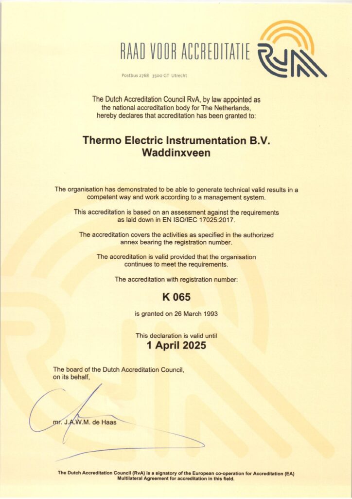 Dutch Accreditation Council RvA K K065