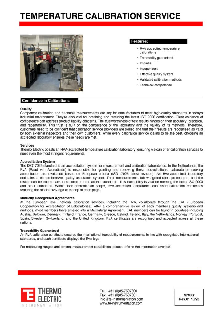 M100r Temperature Calibration Service